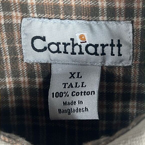 🔥🔥 Vintage CARHARTT Denim Blanket Lined Full Snap Jacket - Beige - XLT - EUC - Picture 12 of 15